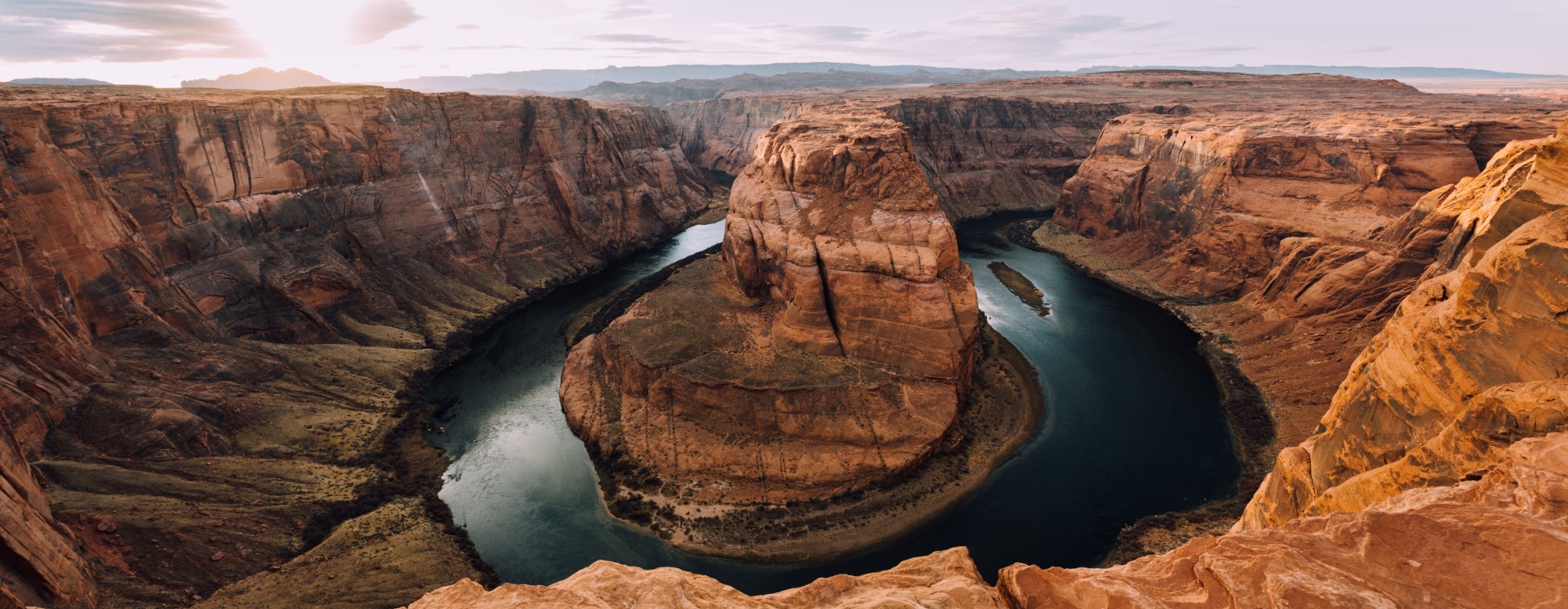 A canyon river bend
